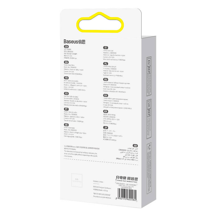 Baseus StarSpeed kabel 3w1 USB-A - Micro-USB / Lightning / USB-C 3.5A 1.2m fioletowy