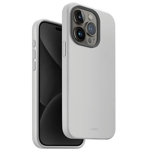 Etui UNIQ etui Lino Hue iPhone 15 Pro 6.1" Magclick Charging jasnoszary/chalk grey Case