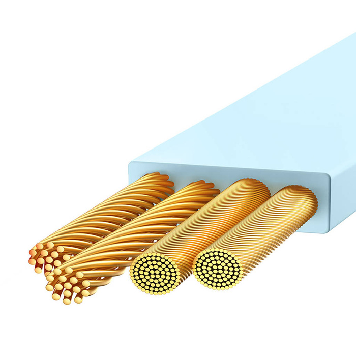 Baseus Bright Mirror 2 kabel przewód 3w1 USB Typ A - micro USB + Lightning + USB Typ C 3.5A 1.1m fioletowy (CAMJ010005)