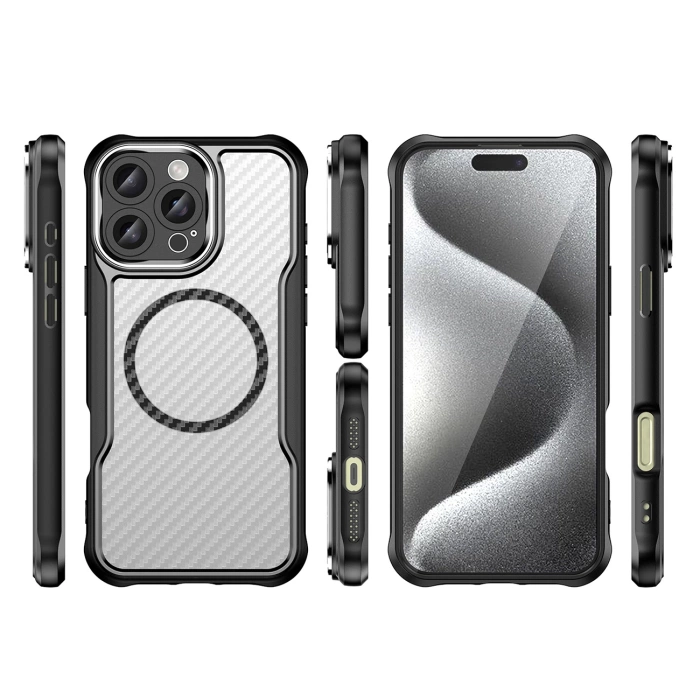 Etui silikonowe Leading Series MagSafe do iPhone 16 Pro Max - czarne