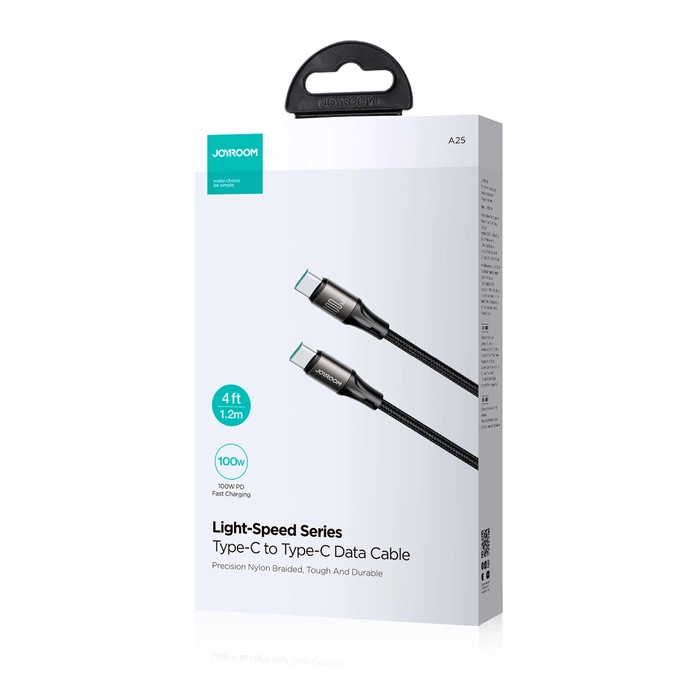 Kabel Joyroom Light-Speed Series SA25-CC5 100W USB-C / USB-C 1.2m - czarny