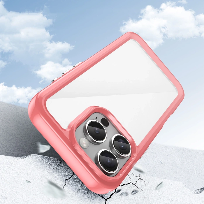 Etui Outer Space Case z żelową ramką do iPhone 16 Pro Max - czerwone