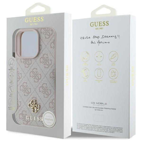 Guess GUHMP16LP4SM4MP iPhone 16 Pro 6.3"  różowy/pink hardcase 4G Small Classic MagSafe