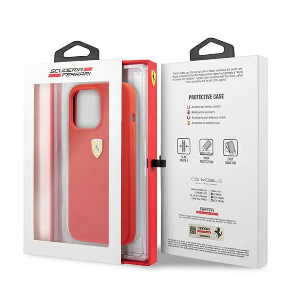 Etui FERRARI Apple iPhone 13 13 Pro Silicone Czerwony Hardcase