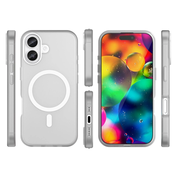 Etui Magnetic iPhone 17 Abrasive MagSafe Matowe Białe