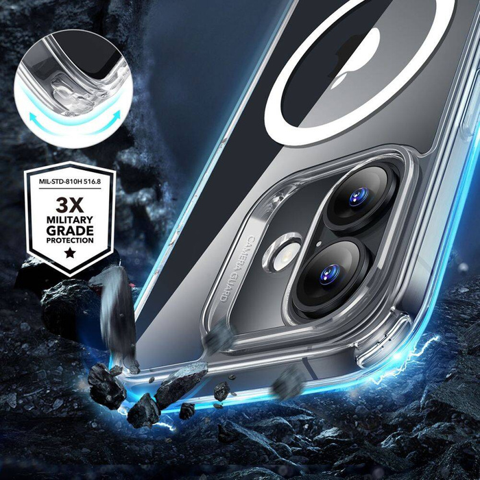 Etui ESR CLASSIC HYBRID HALOLOCK MAGSAFE & TEMPERED GLASS IPHONE 16 CLEAR