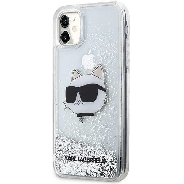Etui Karl Lagerfeld KLHCN61LNCHCS iPhone 11 srebrny/silver hardcase Glitter Choupette Head Case