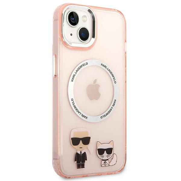 Etui KARL LAGERFELD Apple iPhone 14 Plus Karl & Choupette Aluminium Magsafe Różowy Hardcase