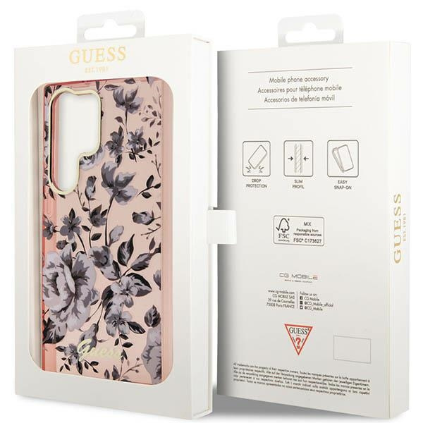 Etui Guess Guhcs23lhcfwsp S23 Ultra S918 Różowy/pink Hardcase Flower Collection Case