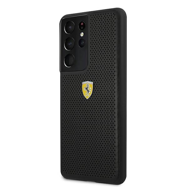 Etui FERRARI Samsung Galaxy S21 Ultra G996 On Track Perforated FESPEHCS21LBK Czarny Hardcase