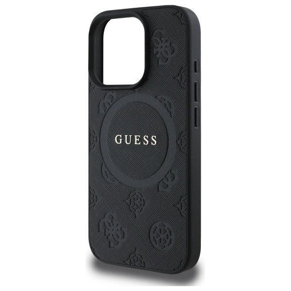 Etui Guess iPhone 16 Pro 6,3" czarny/black HC MagSafe Safiano Peony Classic Logo