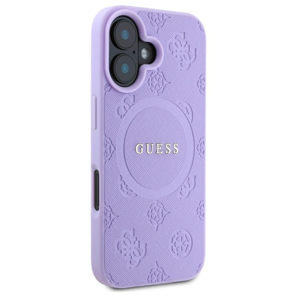 Etui Guess iPhone 16 6,1" fioletowy/purple HC MagSafe Safiano Peony Classic Logo