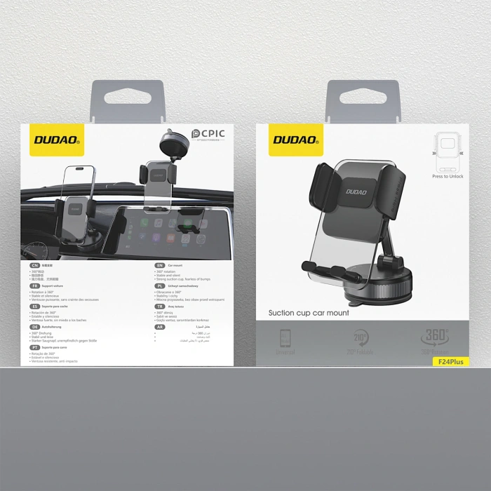 Uchwyt samochodowy Dudao F24PLUS z przyssawką na deskę rozdzielczą - czarny