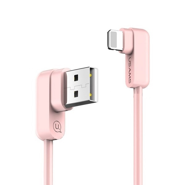 Kabel Kątowy USAMS Lightning U-flow 2A 1,2m Różowy