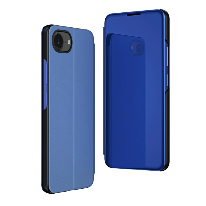 Etui Clear View Case na iPhone 16e pokrowiec z klapką - niebieskie