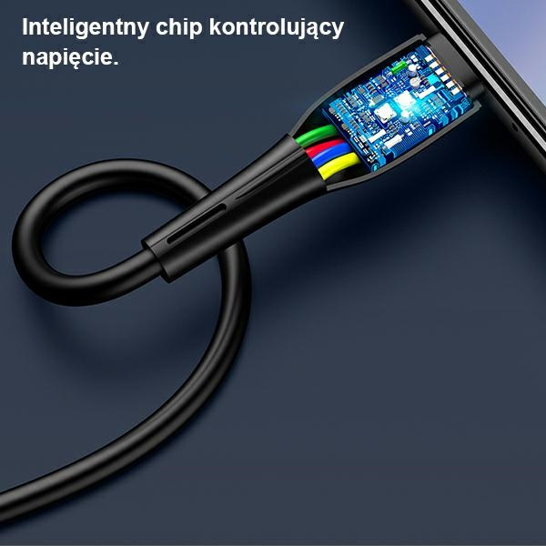 Kabel USAMS USB USB-C U38 Do OPPO HUAWEI 5A Fast Charge 1m Czarny