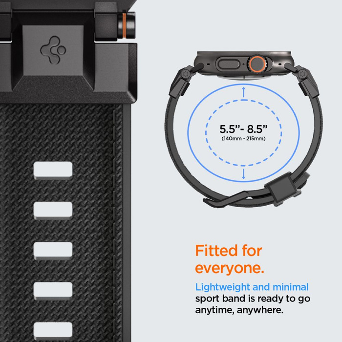 PASEK SPIGEN APPLE WATCH 6 / 7 / 8 / 9 / 10 / SE / ULTRA 1 / 2 (44 / 45 / 46 / 49 MM) DURAPRO ARMOR CZARNY