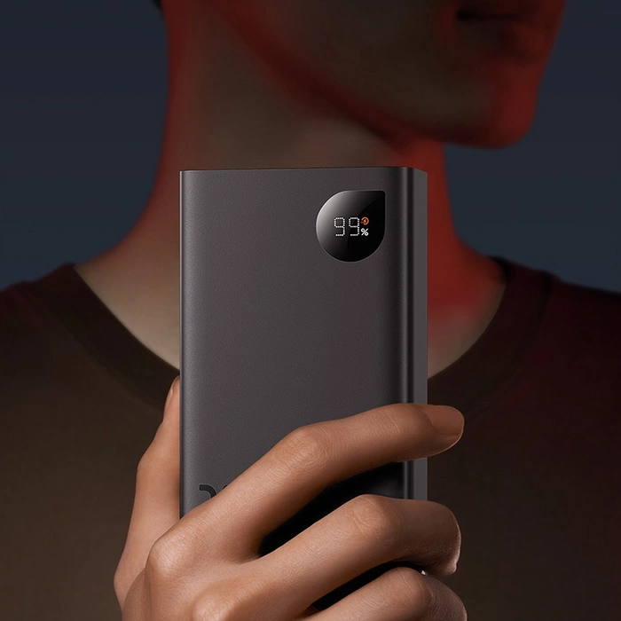 Baseus Adaman2 powerbank z wyświetlaczem cyfrowym 20000mAh 30W 2 x USB / 1x USB Typ C Power Delivery Quick Charge SCP, Oppo Super VOOC czarny (PPAD050101)