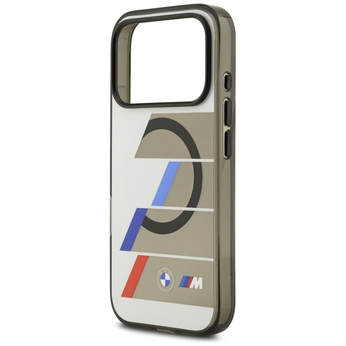 Etui BMW M IML Metal Buttons Tricolor    Lines MagSafe do iPhone 17 Pro antracyt