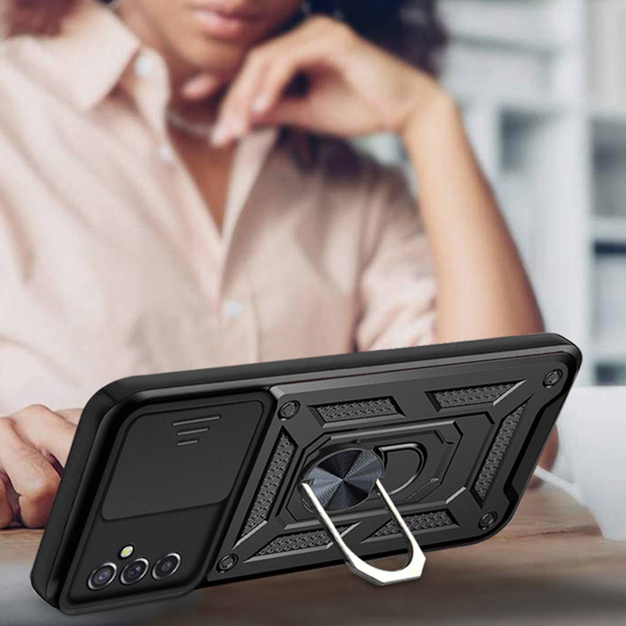 Etui Hybrid Armor Camshield etui Samsung Galaxy A13 5G pancerny pokrowiec z osłoną na aparat czarne Case