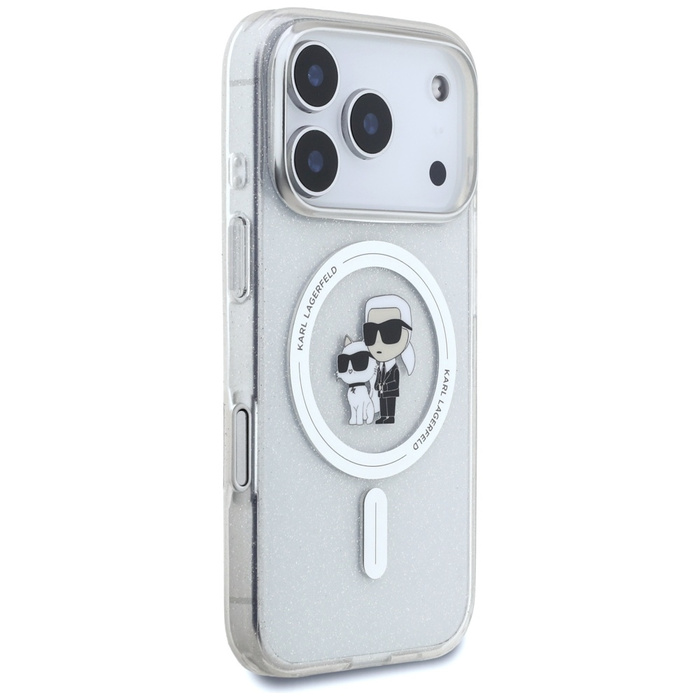 Etui Karl Lagerfeld IML Karl Choupette   Glitter MagSafe do iPhone 17 Pro przezroczysty