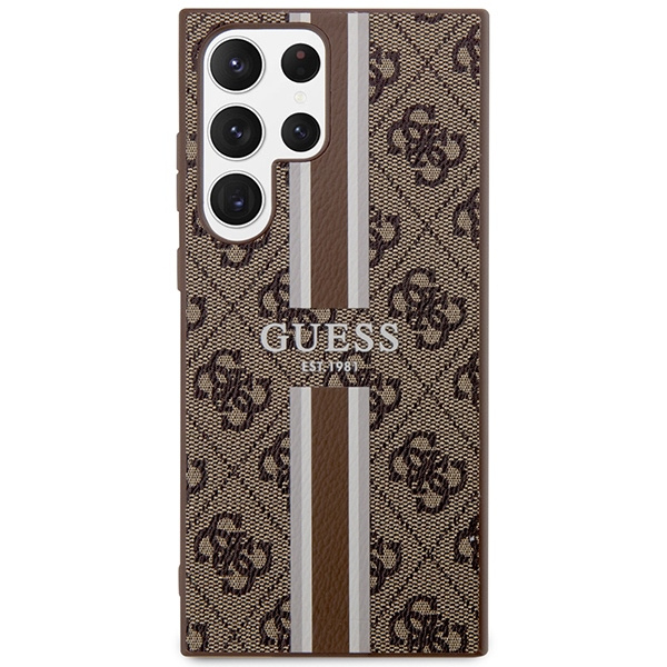 Etui Guess GUHCS23LP4RPSW S23 Ultra S918 brązowy/brown hardcase 4G Printed Stripe Case