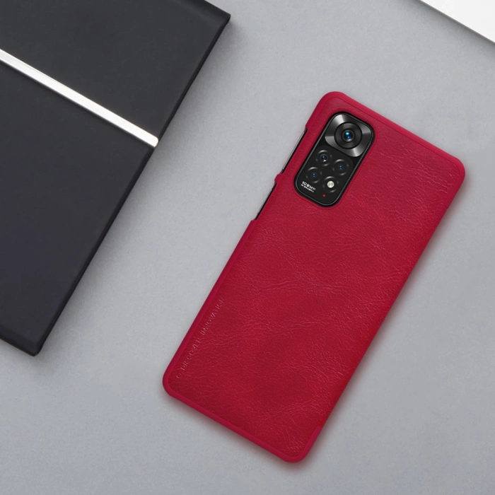Nillkin Qin skórzana kabura etui Xiaomi Redmi Note 11S / Note 11 brązowy