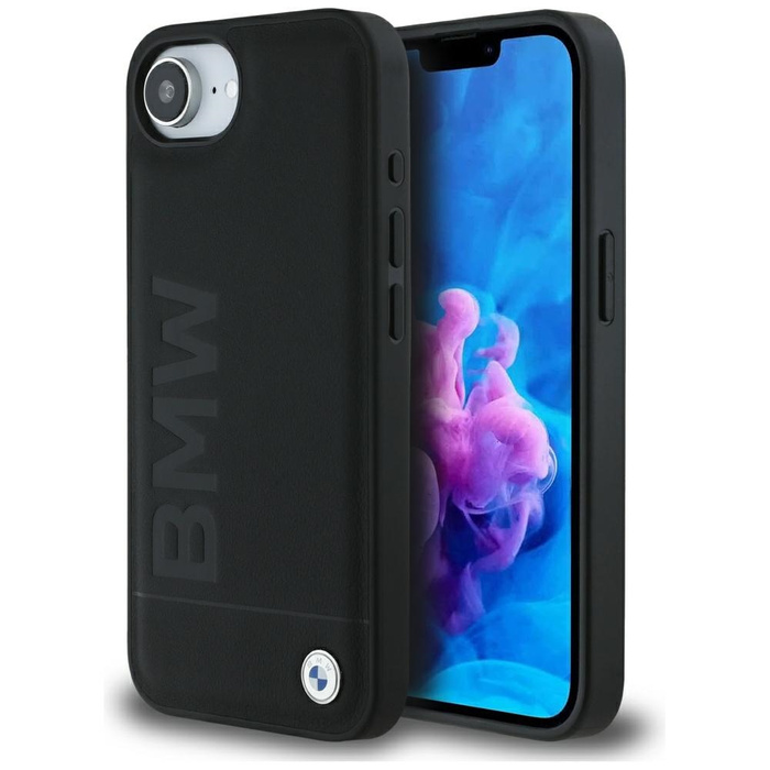 Etui BMW Leather Hot Stamp do iPhone 16e czarny