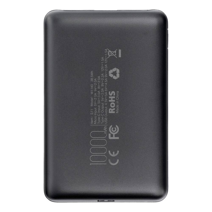 VEGER powerbank 10000 mAh PD QC3.0 2A 22,5W S11 (W1140) czarny 