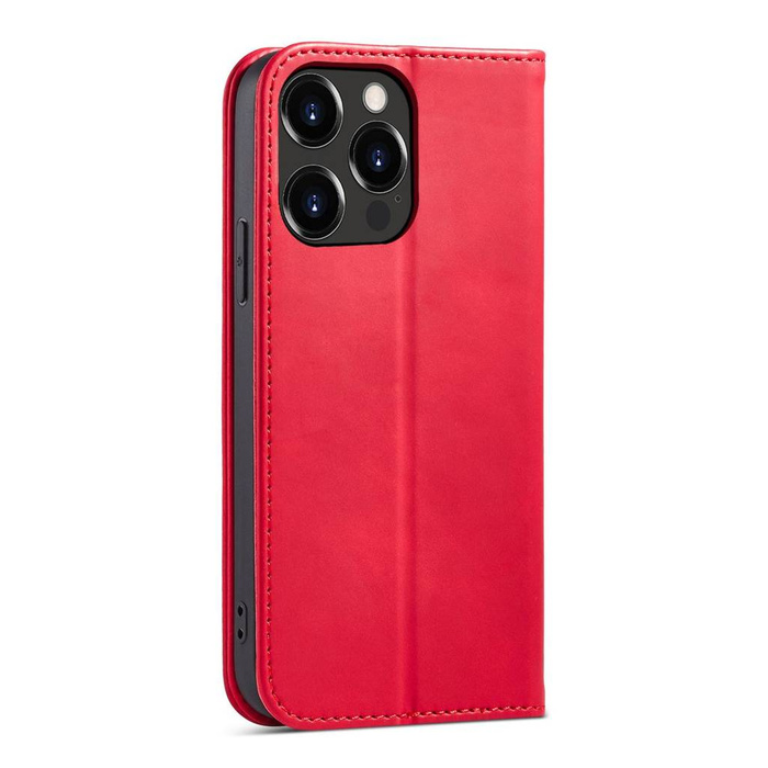 Magnet Fancy Case etui do iPhone 13 Pro Max pokrowiec portfel na karty kartę podstawka czerwony