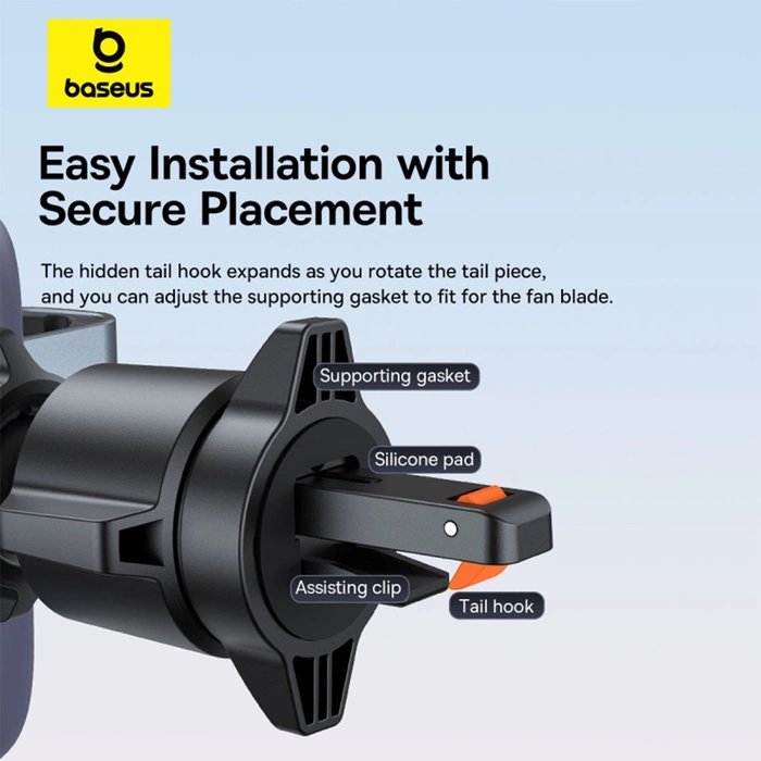 Uchwyt Baseus Metal Age 3 BS-CM028 grawitacyjny do samochodu na kratkę wentylacji - szary