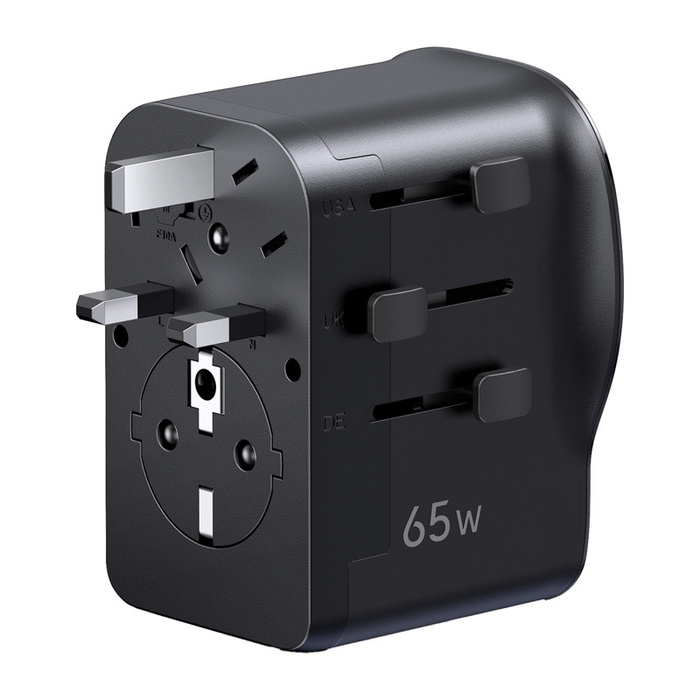 Uniwersalny adapter podróżny / ładowarka sieciowa Ugreen S550, 65W, 2x USB-C, 1x USB-A