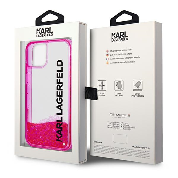 Etui KARL LAGERFELD Apple iPhone 14 Plus Liquid Glitter Elong Różowy Hardcase