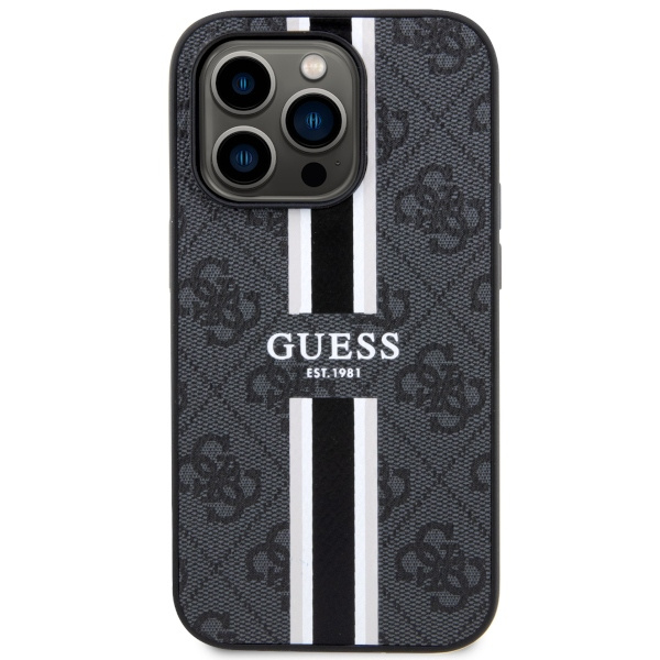 Etui Guess GUHMP14XP4RPSK iPhone 14 Pro Max 6.7" czarny/black hardcase 4G Printed Stripes MagSafe Case