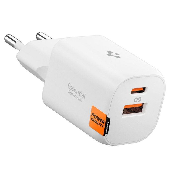 ŁADOWARKA SIECIOWA SPIGEN ESSENTIAL EE352EU 2-PORTOWA 35W BIAŁA
