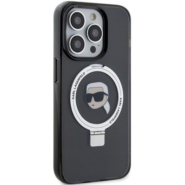 Etui Karl Lagerfeld KLHMP15XHMRSKHK iPhone 15 Pro Max 6.7" czarny/black hardcase Ring Stand Karl Head MagSafe Case