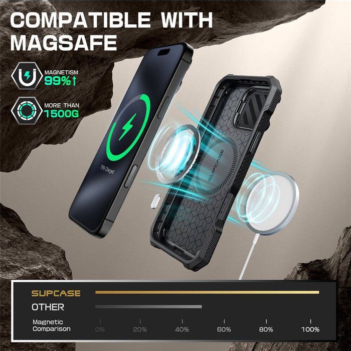 ETUI SUPCASE UB XT MAG MAGSAFE IPHONE 16 PRO MAX BLACK