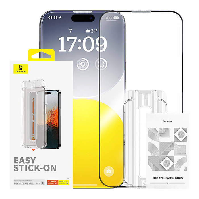 Szkło hartowane prywatyzujące Baseus Sapphire iPhone 15 Pro Max