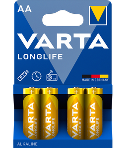 Alkaline Batteries Varta Longlife, AA / LR6, 1.5V, 4-Pack