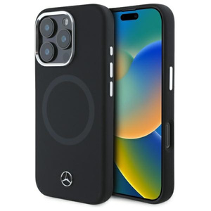 Etui Mercedes iPhone 16 Pro Max 6.9" czarny/black hardcase Silicone Tonal Logo MagSafe