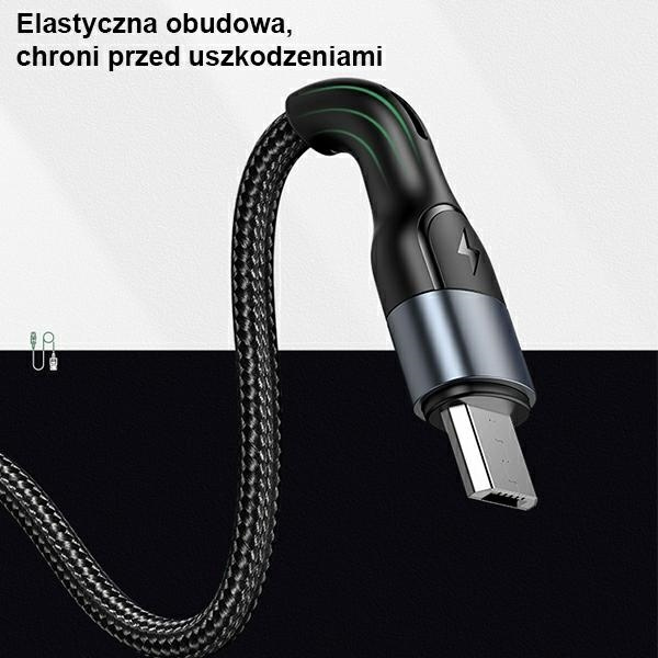 Kabel Pleciony USAMS Micro USB U55 2A 1m SJ450USB01 US-SJ450 Czarny