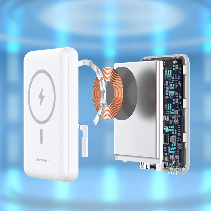 Powerbank Choetech B663 10000mAh 20W MagSafe USB-A / USB-C - biały