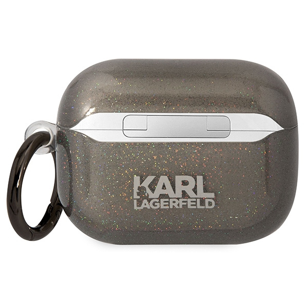 Etui Karl Lagerfeld Airpods Pro cover czarny/black Gliter Karl&Choupette