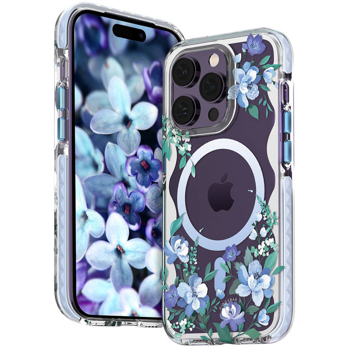 Etui Kingxbar Flora Series Magnetyczne Etui iPhone 14 Plus Magsafe Ozdobione Nadrukiem W Kwiaty Orchid Case