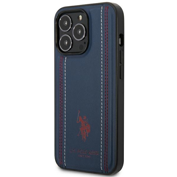 Etui US Polo USHCP14XPFAV iPhone 14 Pro Max 6,7" granatowy/navy blue Leather Stitch