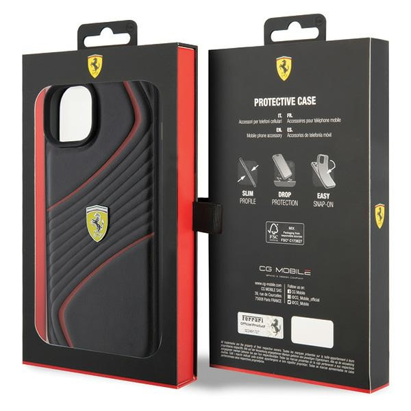 Etui Ferrari FEHCP15MPTWK iPhone 15 Plus 6.7" czarny/black hardcase Twist Metal Logo Case