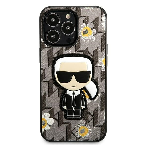 Etui KARL LAGERFELD Apple iPhone 13 Pro Flower Ikonik Karl Szary Case