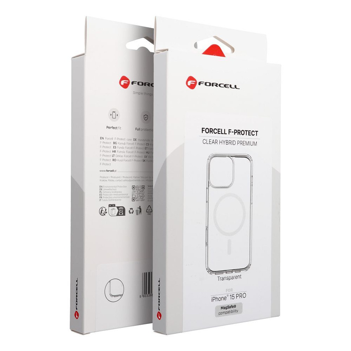 Etui na iPhone 15 PRO Forcell F-Protect Clear Hybrid Premium zgodny z MagSafe transparentne 0INT