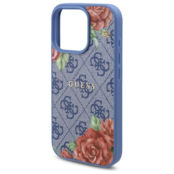 Guess GUHMP16XP4ROPEMCB iPhone 16 Pro     Max 6.9" niebieski/blue hardcase 4G Flowers Print MagSafe