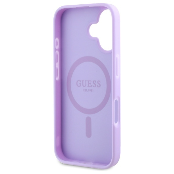 Etui Guess iPhone 16 6,1" fioletowy/purple HC MagSafe Safiano Peony Classic Logo